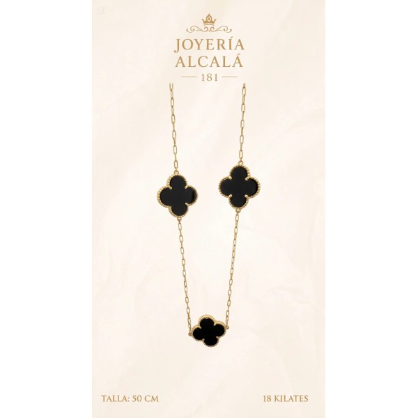 Cadena cadena treboles de oro 18k 50 cm